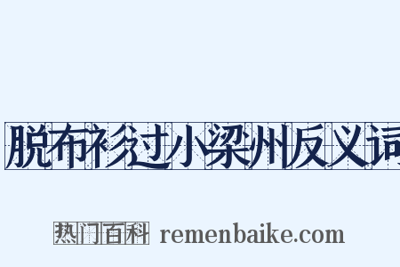 脱布衫过小梁州反义词是什么意思的图片